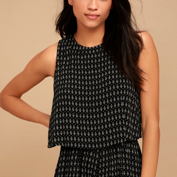 Lulus black print romper - Picture 2 of 5